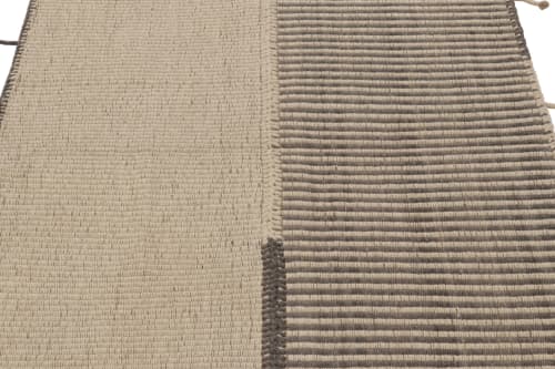 Rug & Kilim's Accent Kilim, Beige and Gray Textural Stripes | Area Rug in Rugs by Rug and Kilim