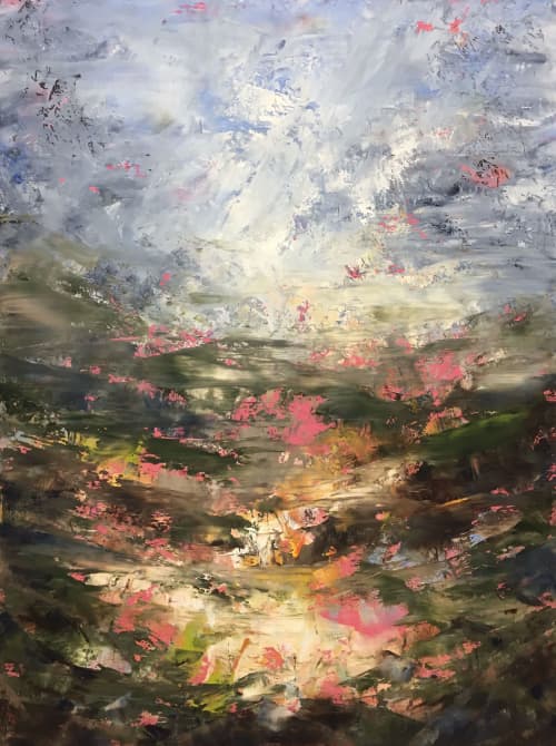Travelling Light | Oil And Acrylic Painting in Paintings by Stephanie Thwaites Art. Item made of wood with synthetic