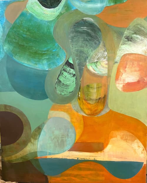 Reflecting Pinwheel | Oil And Acrylic Painting in Paintings by Victoria Johnson. Item made of canvas with synthetic