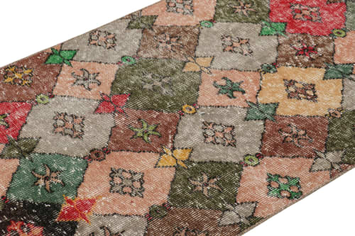 Vintage Zeki Müren Runner with Multicolor Geometric Patterns | Area Rug in Rugs by Rug and Kilim
