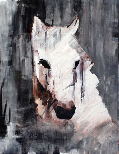 Queen Horse - Oil Painting on Canvas | Oil And Acrylic Painting in Paintings by Irena Orlov. Item composed of canvas and synthetic