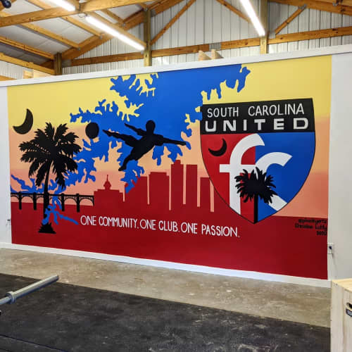 SC United FC Soccer Mural | Street Murals by Christine Crawford | Christine Creates. Item composed of synthetic