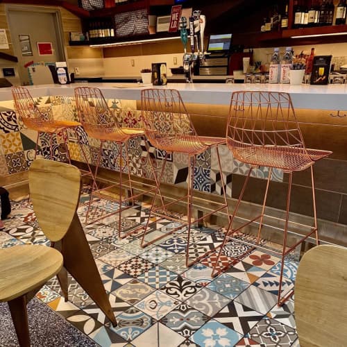 Lucy Bar Stool | Chairs by Bend Goods | Urth Caffe & Bar LAX in Los Angeles. Item made of steel