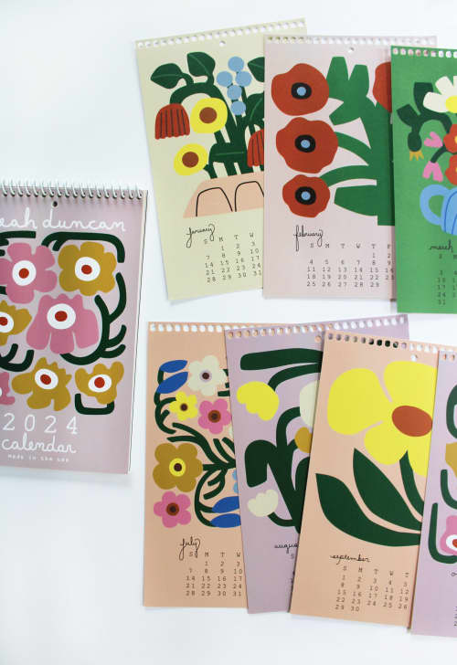 2024 12-Month Wall Calendar | Digital Art in Art & Wall Decor by Leah Duncan. Item works with boho & mid century modern style