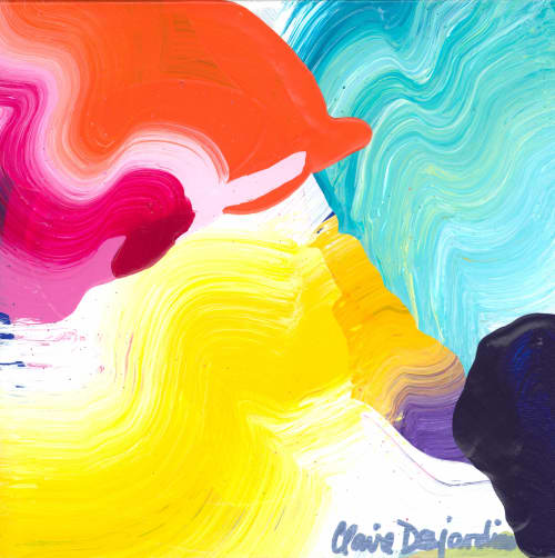 Flammable | Oil And Acrylic Painting in Paintings by Claire Desjardins. Item composed of canvas