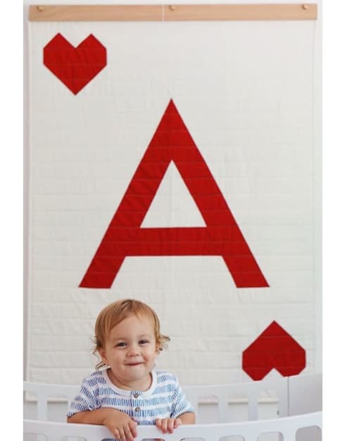 Ace Quilt | Embroidery in Wall Hangings by Vacilando Studios. Item composed of fabric