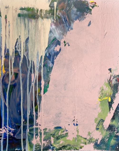 "River of Petals" Original Painting | Oil And Acrylic Painting in Paintings by Jessalin Beutler