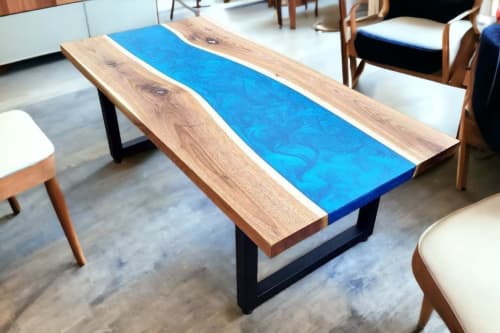 Epoxy Dining Table, Epoxy Resin Table, Epoxy Wood Table | Tables by Innovative Home Decors. Item composed of wood compatible with country & farmhouse and art deco style