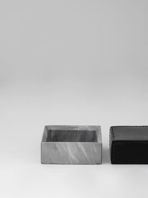 Luoghi Relazionali - piccolo | Storage Bin in Storage by gumdesign. Item composed of marble and leather in contemporary style