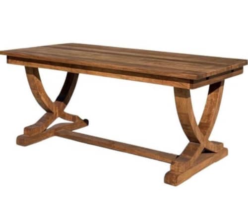 The Crescent II Hardwood Dining Table | Tables by TRH Furniture. Item composed of walnut in contemporary style