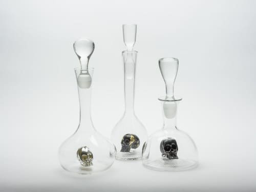 Skull in a Decanter | Vessels & Containers by Esque Studio. Item composed of glass