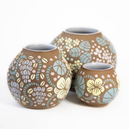 Flower Pots | Vase in Vases & Vessels by Tina Fossella Pottery. Item made of stoneware