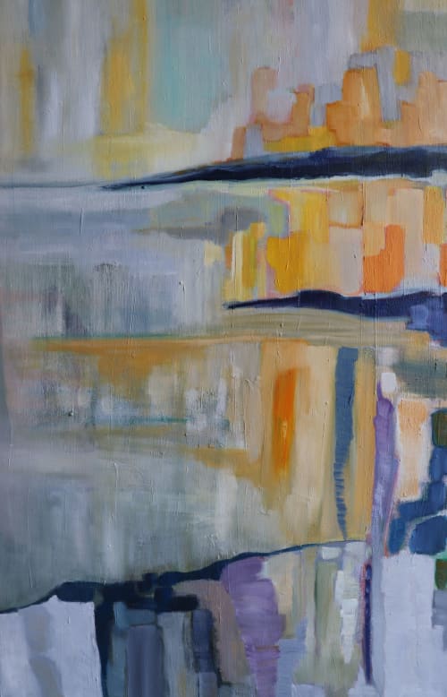 Modern Reflections | Oil And Acrylic Painting in Paintings by Cécile Ganne. Item composed of canvas and synthetic