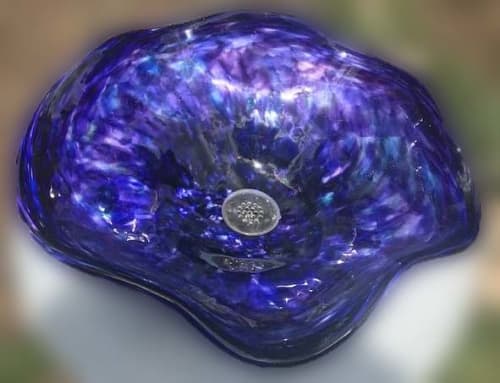 "Moon Dance" ~ Glass Vessel Sink | Water Fixtures by White Elk's Visions in Glass - Glass Artisan, Marty White Elk Holmes & COO, Jo Pierce