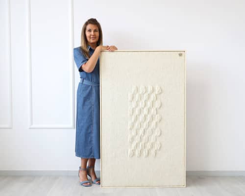 Framed II - Elegant Tapestry | Wall Hangings by Lale Studio & Shop. Item made of oak wood & wool compatible with contemporary and japandi style