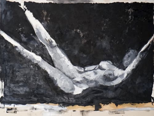 Figure No. 2 | Oil And Acrylic Painting in Paintings by Brittney Ciccone. Item made of canvas with synthetic