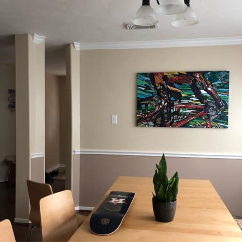 “Momentum” | Oil And Acrylic Painting in Paintings by J MUZACZ. Item made of canvas with synthetic