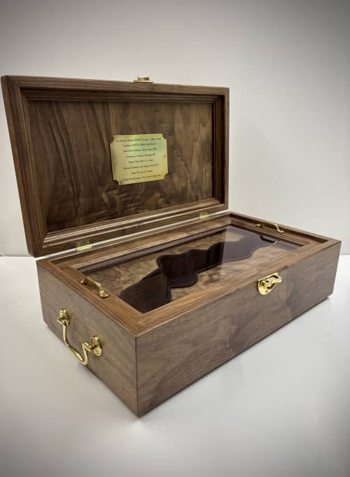 Flintlock Pistol Display Case | Decorative Box in Decorative Objects by Wolfkill Woodwork. Item composed of walnut and brass