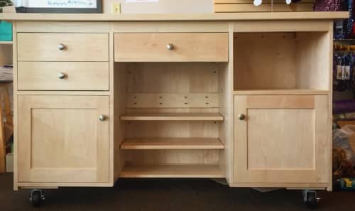 Chelmsford reception desk | Tables by Fletcher House Furniture. Item made of maple wood