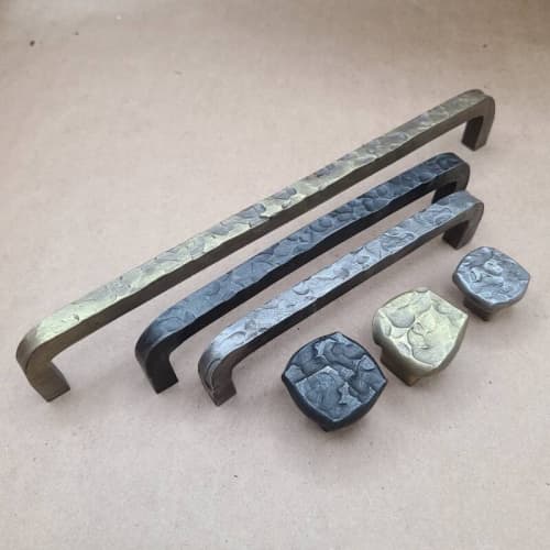 Moonscape - Hand Forged Iron "U" Drawer Pull Handle Cabinet | Hardware by Element Hand Forged Hardware. Item made of steel compatible with rustic style