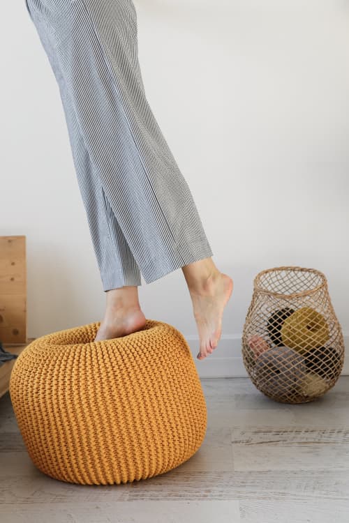 Pouf | Pillows by Chasha Home. Item made of cotton