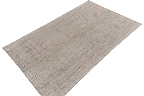 Modern Kilim Striped Beige Gray and Green Transitional | Area Rug in Rugs by Rug and Kilim