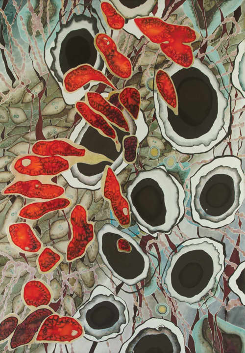 Pele's Footprints | Oil And Acrylic Painting in Paintings by Cudra Clover. Item composed of synthetic