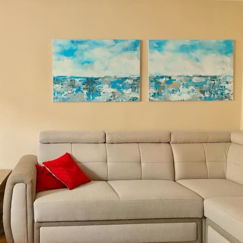 Diptych | Oil And Acrylic Painting in Paintings by Andrzej Michael Karwacki. Item composed of synthetic