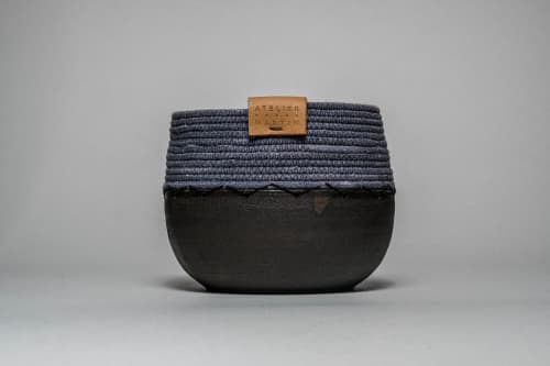 Planter | Vases & Vessels by MARIE MARTIN CERAMICS | And Their Plant Stories in Seattle. Item made of cotton with ceramic