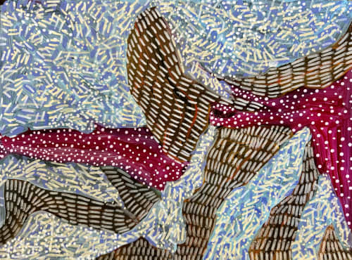 Moonstones and Sweet Water Currents - Painting on Paper | Mixed Media in Paintings by k-apostrophe. Item made of paper works with boho & contemporary style