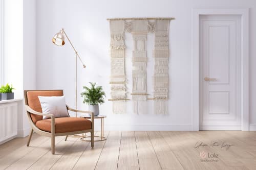 Teide - 3 Panels Boho Wall Hanging | Tapestry in Wall Hangings by Lale Studio & Shop. Item made of cotton works with boho & japandi style