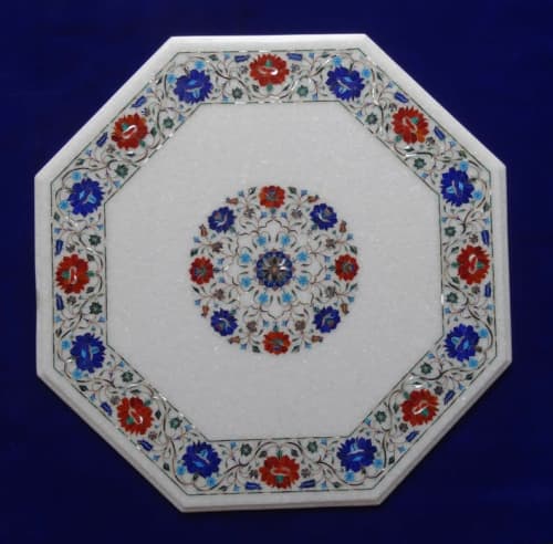 white marble table, coffee table, end table, tabletop | Tables by Innovative Home Decors. Item composed of marble compatible with country & farmhouse and art deco style