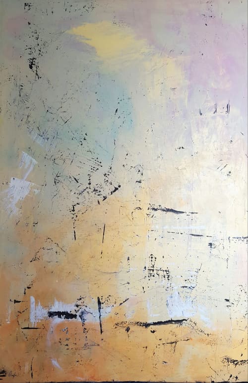 Imaginings- Gold/Black Abstract 48x72 painting | Oil And Acrylic Painting in Paintings by Twyla Gettert. Item made of canvas