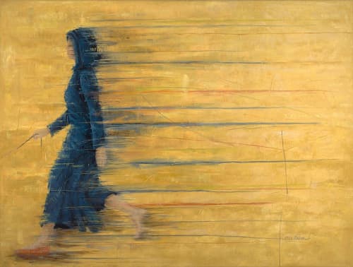 Erica Hopper "Walking Chuey" | Oil And Acrylic Painting in Paintings by YJ Contemporary Fine Art | YJ Contemporary Fine Art in East Greenwich. Item composed of canvas