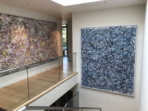 In and Out of the Blue No. 5 | Oil And Acrylic Painting in Paintings by Stephen Rowe. Item composed of wood & synthetic