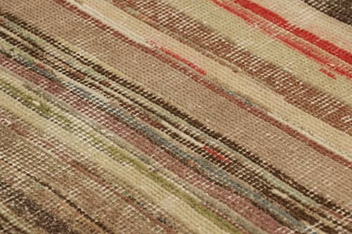 Vintage Zeki Müren Rug with Polychromatic Geometric Stripes | Area Rug in Rugs by Rug and Kilim