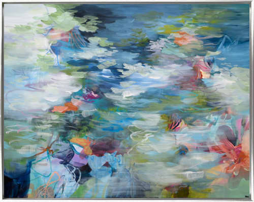 Water Poem | Oil And Acrylic Painting in Paintings by Cat Tesla. Item made of canvas works with contemporary style