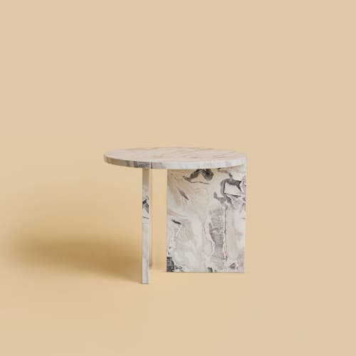 Dover White Marble Side Table - KYUSHU by Lebanto | Tables by Lebanto. Item composed of marble in minimalism or contemporary style