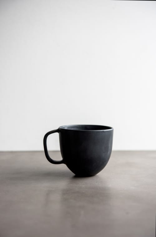 Black Matte Stoneware Coffee Mug | Drinkware by Creating Comfort Lab. Item composed of stoneware