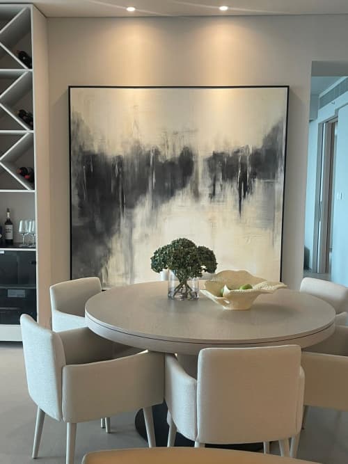 "Black & White" | Oil And Acrylic Painting in Paintings by Shirly Maimom Art. Item composed of canvas compatible with contemporary and art deco style