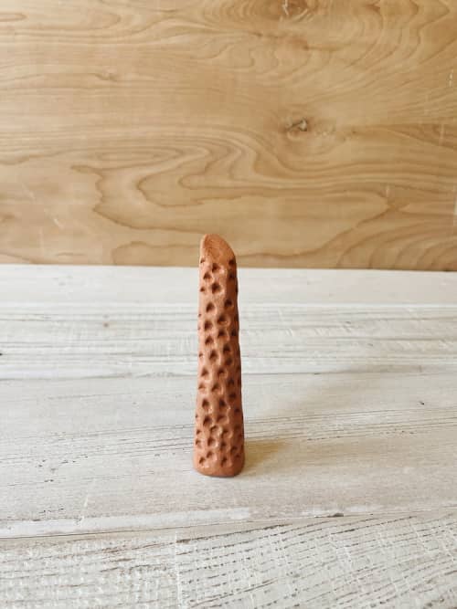 Red Clay Ring Cone | Storage Stand in Storage by Bridget Dorr. Item made of ceramic