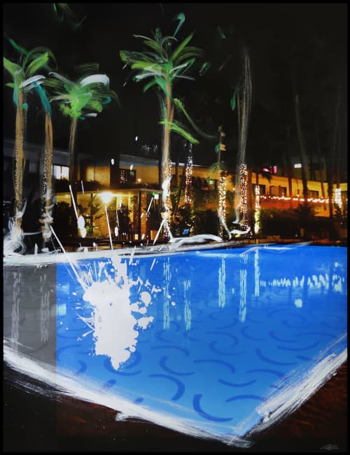 Tropicana Nightswim | Paintings by Pete Kasprzak | V Wine Room in West Hollywood