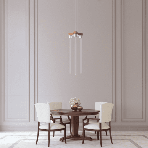 Ternis | Chandeliers by Daniel Glenn Design. Item composed of wood and aluminum in contemporary or eclectic & maximalism style