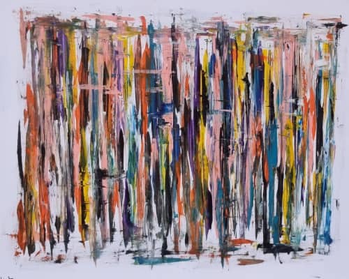 "Congested Lines" | Oil And Acrylic Painting in Paintings by Shirly Maimom Art. Item composed of canvas and synthetic