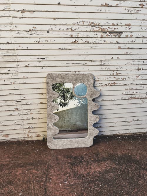 REFLEC.TION Series Mirror no. 4 | Decorative Objects by PAR  KER made. Item made of wood & cement compatible with mid century modern and contemporary style