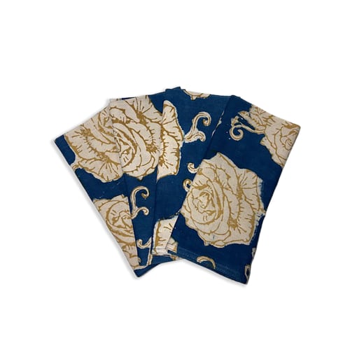 Rose Gold Napkins | Set of 4 | Linens & Bedding by ichcha. Item composed of cotton compatible with boho and modern style