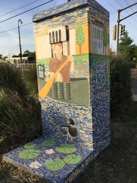 Esplanade @ Moss Utility Box | Street Murals by Art Gumbo | The Esplanade at City Park in New Orleans. Item composed of synthetic