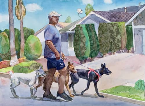 “Morning stroll” painting | Mixed Media by Dmitry Mosaics