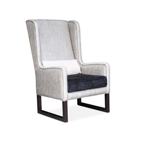 High Back Wing Chair in Kravet Fabric by Costantini, Matteo | Wingback Chair in Chairs by Costantini Designñ. Item composed of fabric in modern style