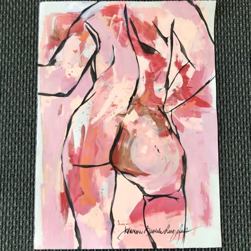 Sass | Oil And Acrylic Painting in Paintings by Joanne Beaule Ruggles. Item composed of paper compatible with mid century modern and contemporary style